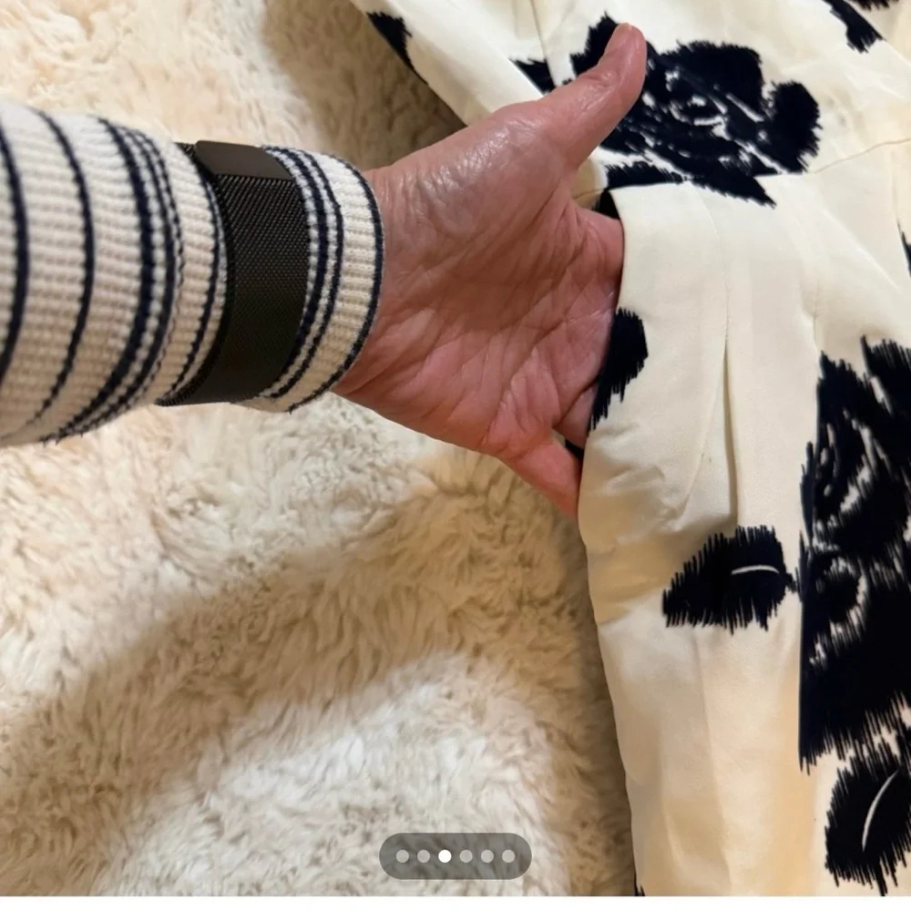 kate spade Black and Cream Floral Fit & Flare Mini Dress - Picture 4 of 4